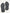 Pair of black shoe outsoles on a white background